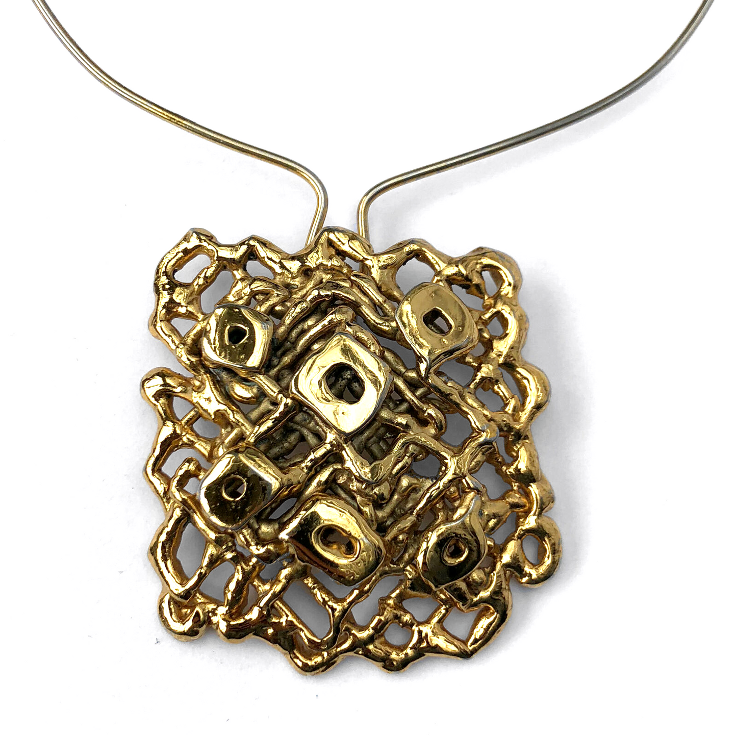 Ibram Lassaw Untitled 1985 Signed Unique Gold Plated Bronze Pendant