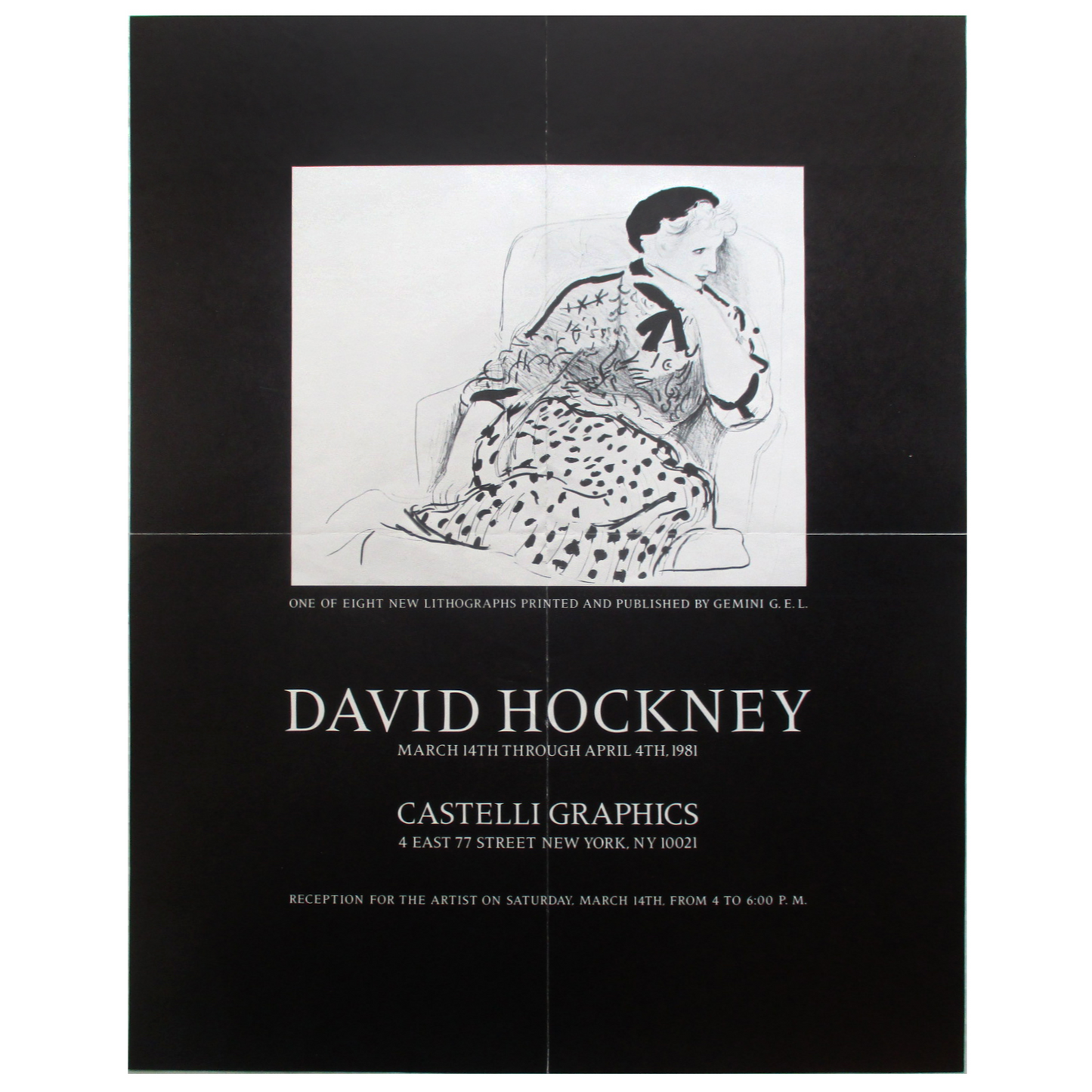 David Hockney at Castelli Graphics, 1981 Offset Lithograph Poster