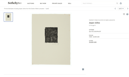 Jasper Johns 0 Through 9, 1977 ULAE 181 Original Signed Lithograph - Joseph K. Levene Fine Art, Ltd.  another impression sold Sotheby's $33,020 