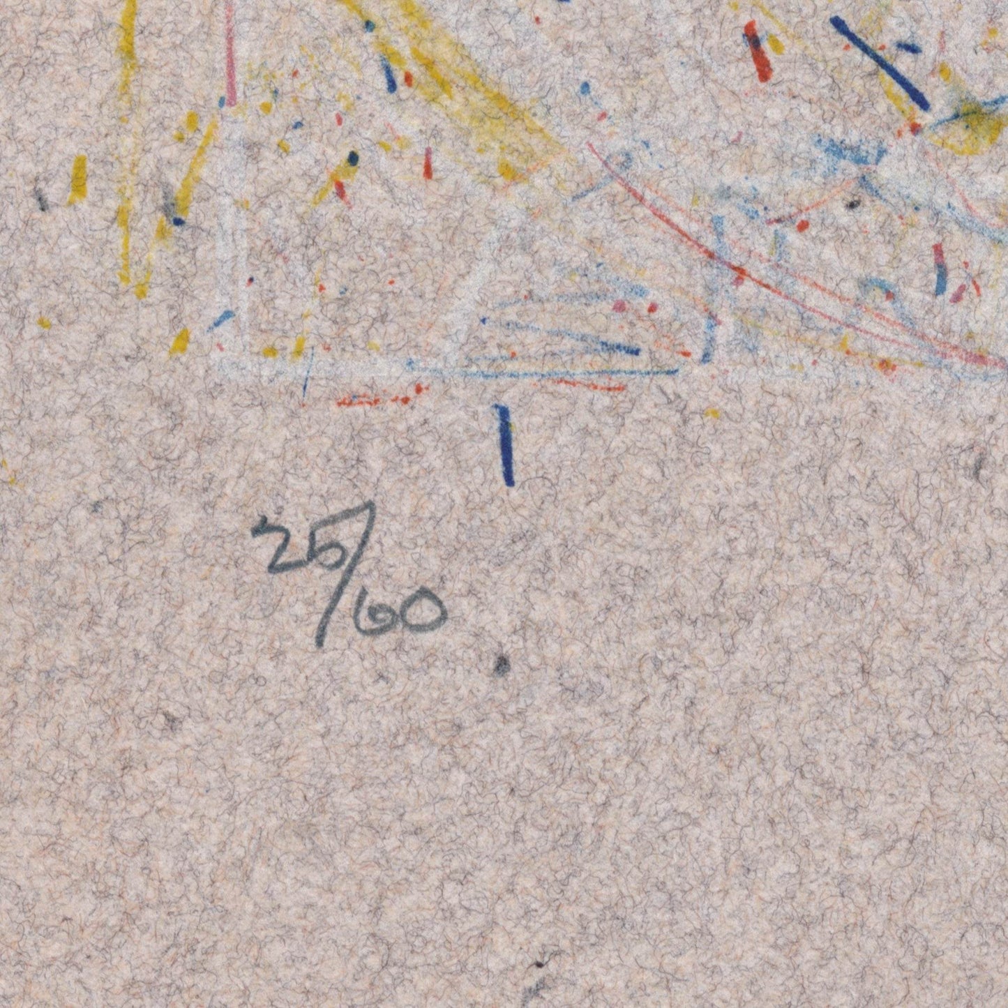 Jasper Johns 0 Through 9, 1977 ULAE 190 Signed Original Color Lithograph , Detail edition number 25/60 ascribed in pencil lower left recto- Joseph K. Levene Fine Art, Ltd. 