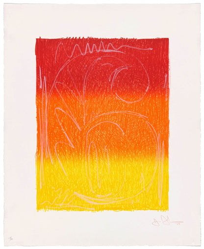 Jasper Johns Figure 6 1969 ULAE 65 Original Signed Color Lithograph, the full sheet unframed 