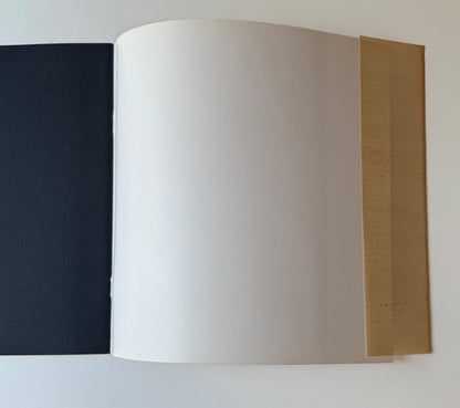 Verso photograph showing how 
Jasper Johns Untitled Screenprint Dust Jacket wraps around back cover Jasper Johns/Screenprints as originally published by Brooke Alexander, Inc. 