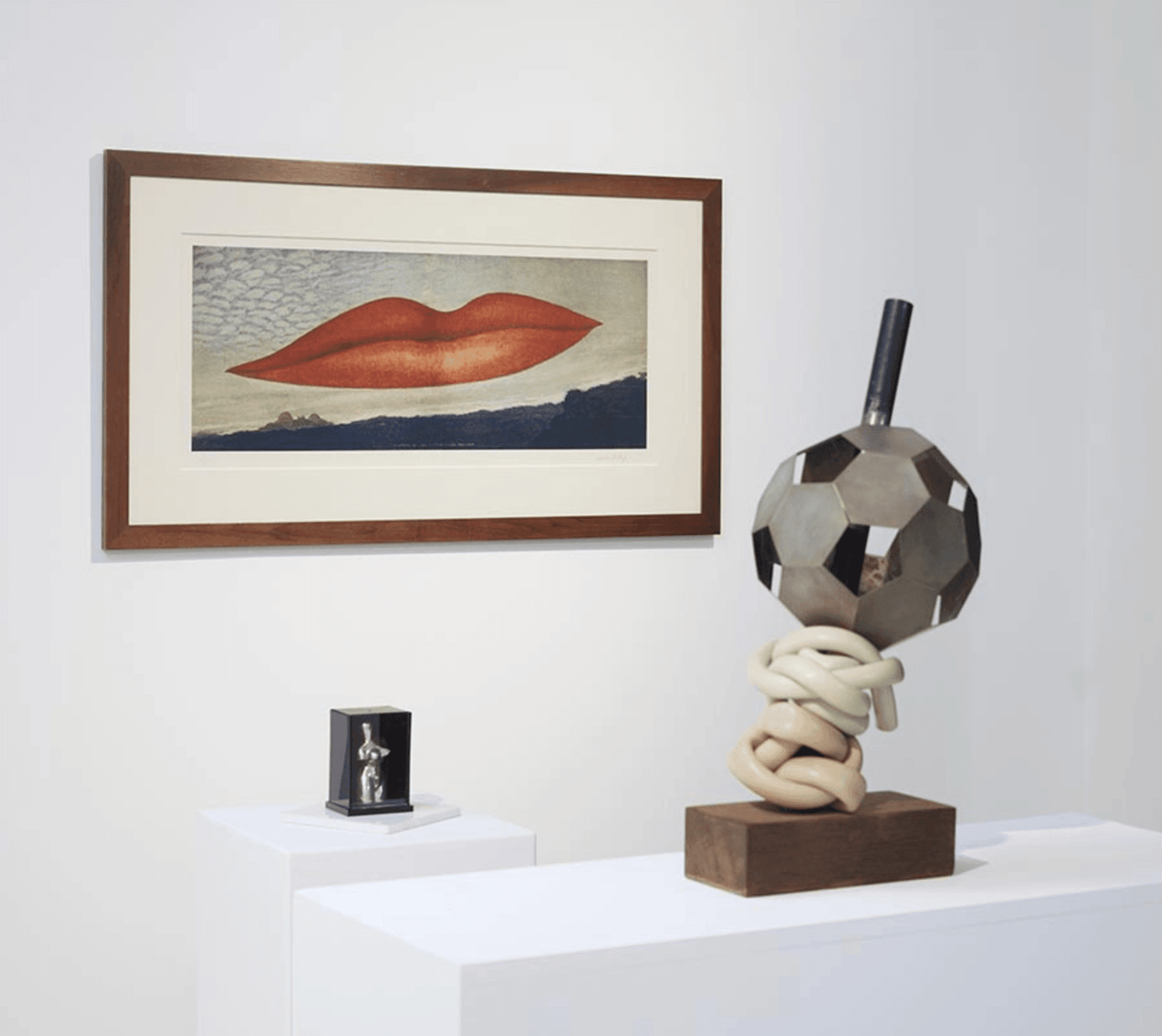 Man Ray Vierge apprivoisée / Domesticated Virgin (Let Me Out), 1969 displayed in Man Ray Objects of My Affection 1985 Zabriskie Gallery Exhibit Cataloge
