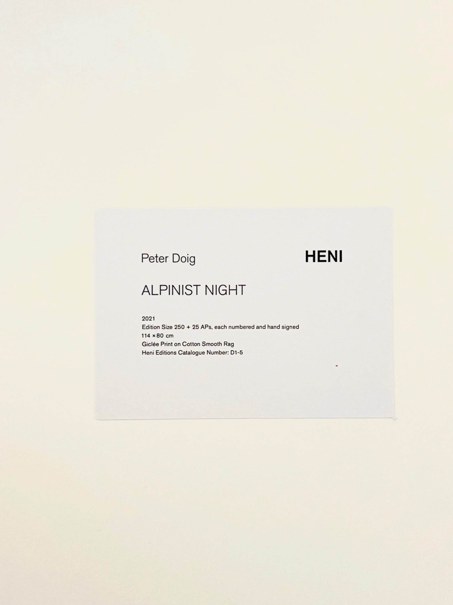 Peter Doig D1-5 Alpinist Night Large Giclée Limited Edition -Heni Documentation 