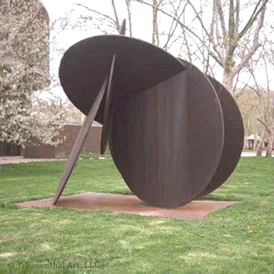 Public art version of Tony Rosenthal's Odyssey, 1983 in CorTen Steel measuring 14 x 14 x 10 feet, installed at Metropolitan Hospital, Philadelphia, Pennsylvania 