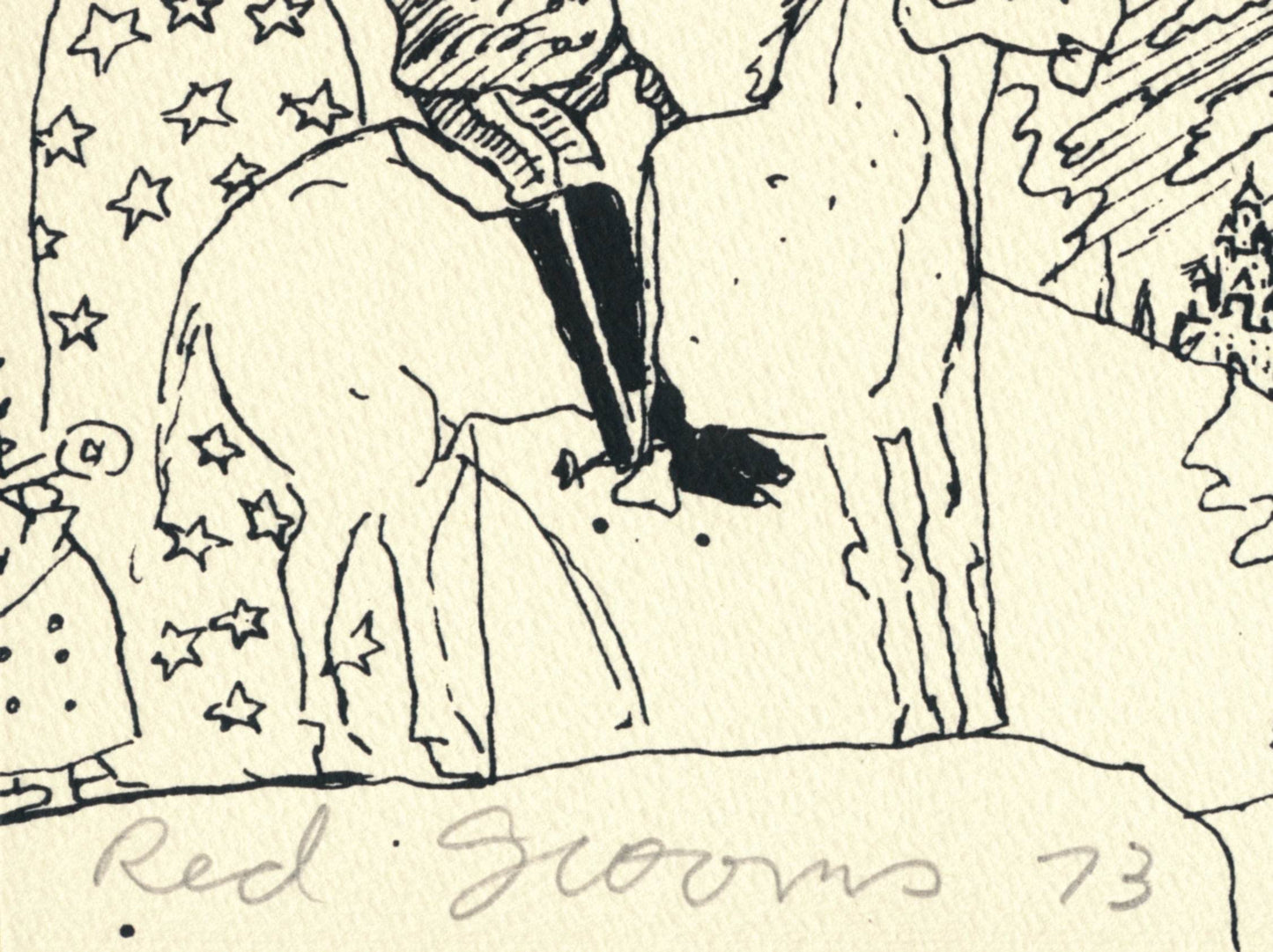 Red Grooms hand signed in pencil signature and date lower right recto 