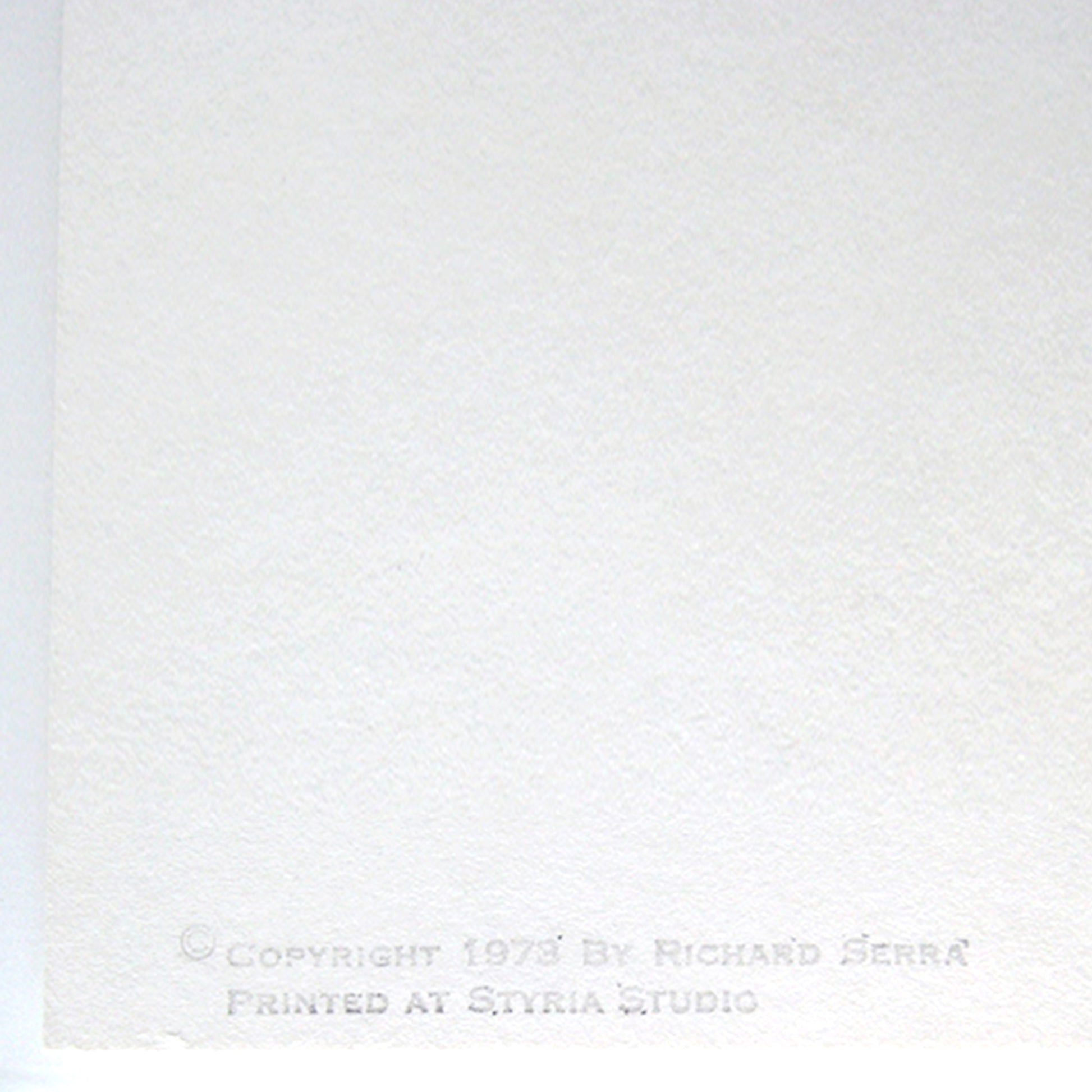 Richard Serra Untitled, 1973 Lithograph stamp verso