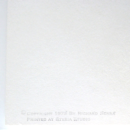 Richard Serra Untitled, 1973 Lithograph stamp verso