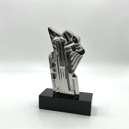 Roy Lichtenstein
Salute to Airmail, 1968
solid silver Multiple with plexiglas base