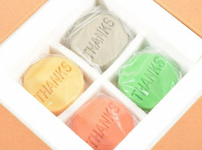 Set of 4 hydrocal Thanks in original box 