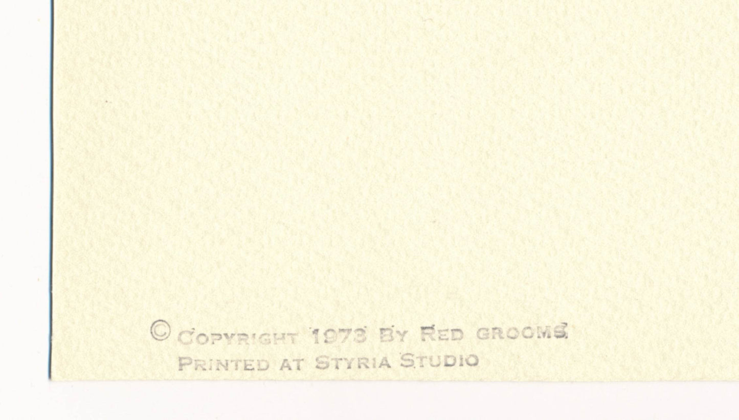 Stamped in black on verso "© Copyright 1973 By Red Grooms Printed At Styria Studio"