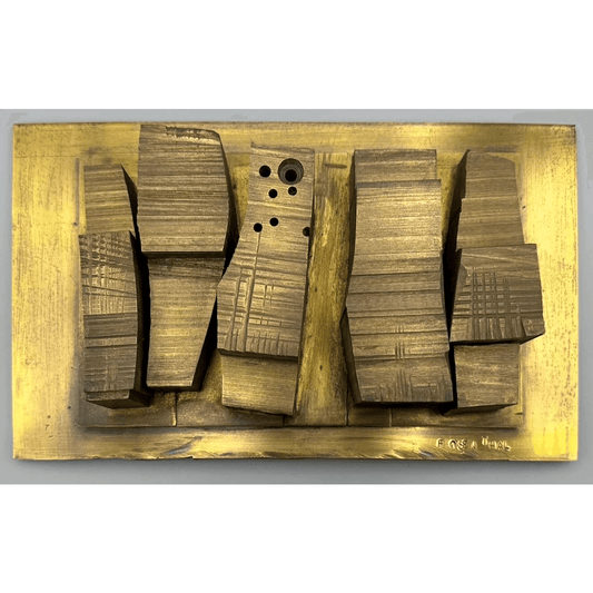 Tony Rosenthal Study for Abstract Plaque 1964 Signed Unique Brass Maquette - Joseph K. Levene Fine Art, Ltd. 