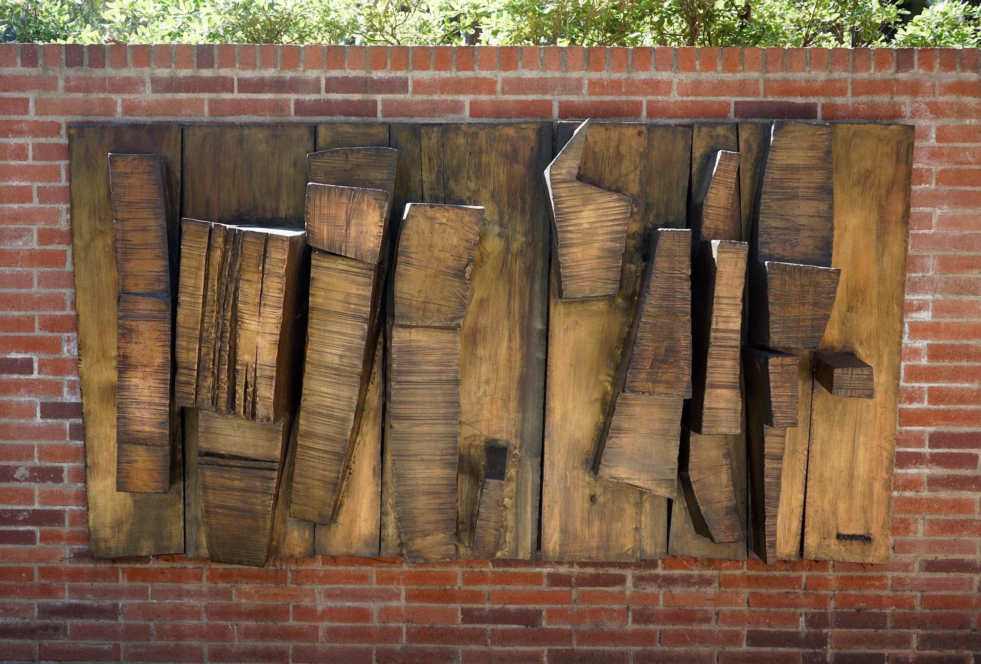 Tony Rosenthal's Abstract Plaque at the Franklin D. Murphy Sculpture Garden, LA