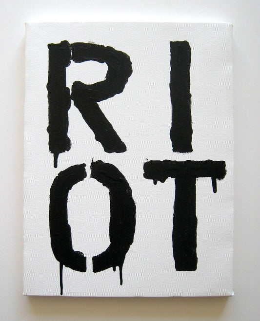 Eric Doeringer Christopher Wool RIOT, 2005 Bootleg Series Appropriation Canvas Signed Dated