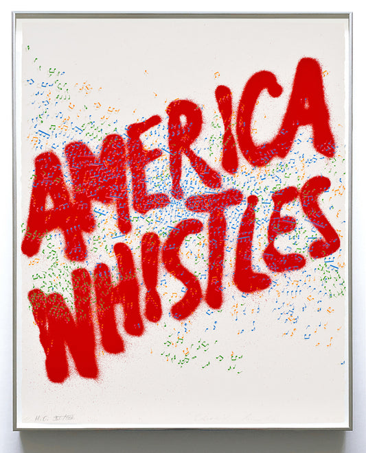 Ed Ruscha America Whistles (Siri Engberg 84), 1975 Color Lithograph Signed Numbered Ltd Ed Framed