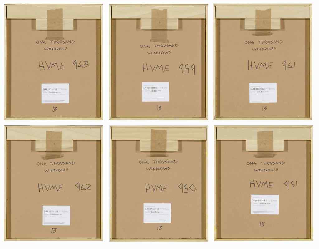 Gary Hume 1000 Windows Paintings Set of 6, 2013 versos titled signed and numbered