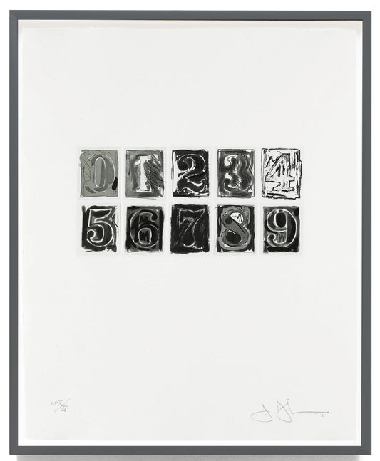 Jasper Johns 0-9 (ULAE 155), 1975 intaglio From 10 Copper Plates on Barcham Green Paper