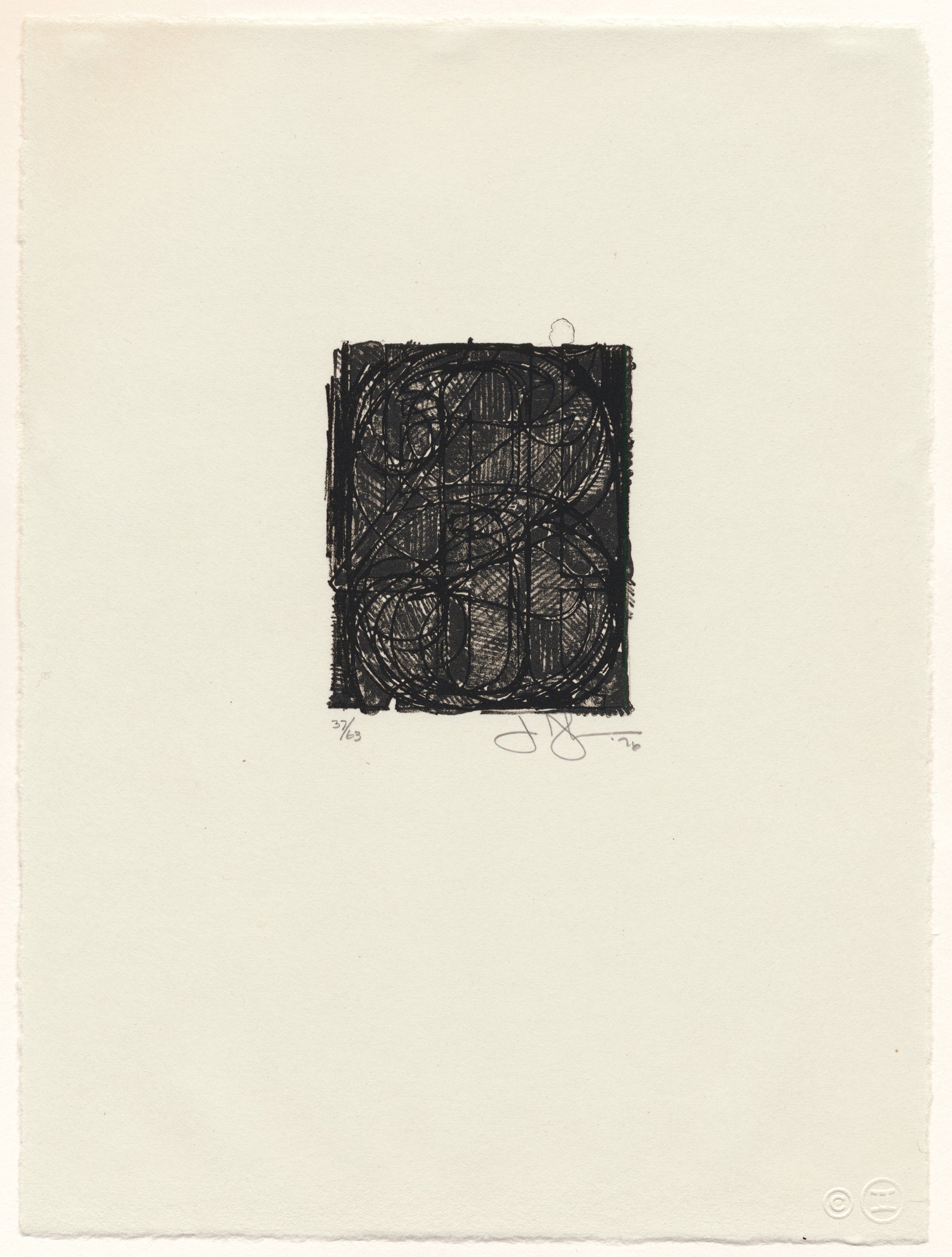 Unframed detail Jasper Johns 0 Through 9 (ULAE 181), 1977 Lithograph Signed Dated Numbered 