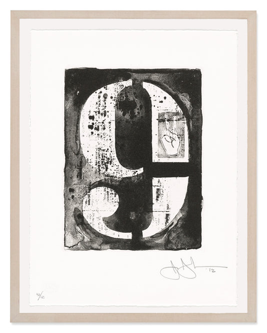 Jasper Johns Figure 9 (from 0–9), 2012 Lithograph Signed Dated Numbered Ltd Ed Framed