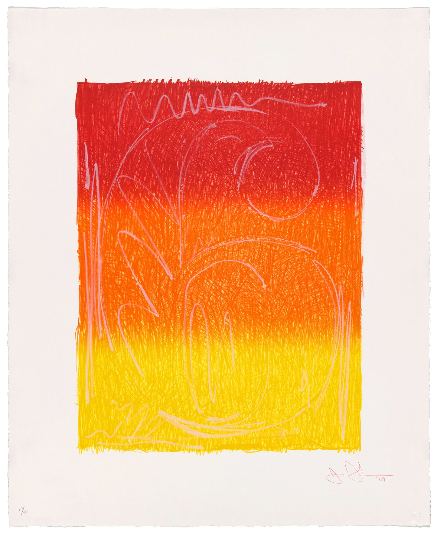 Unframed View Jasper Johns Figure 6 (ULAE 65) 1969 lithograph in colors, on Arjomari paper 