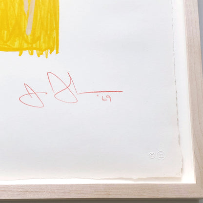 Detail Jasper Johns signature in red crayon lower right Jasper Johns Figure 6 (ULAE 65) 1969 lithograph in colors, on Arjomari paper