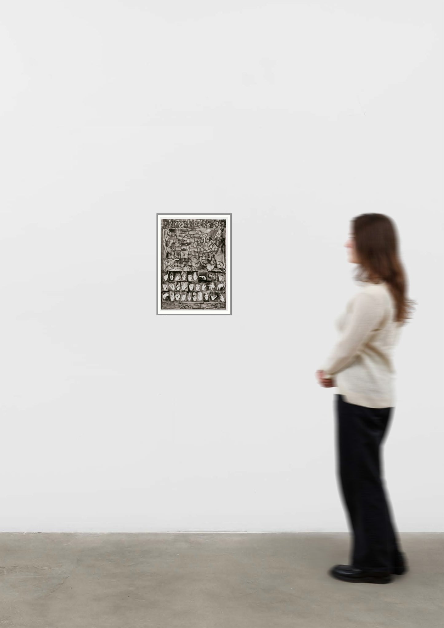 Shown To Scale Jasper Johns Untitled (Map) 2013 Offset Lithograph to scale