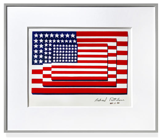 Richard Pettibone "Jasper Johns Three Flags 1958", 2001 Unique Appropriation Signed Framed