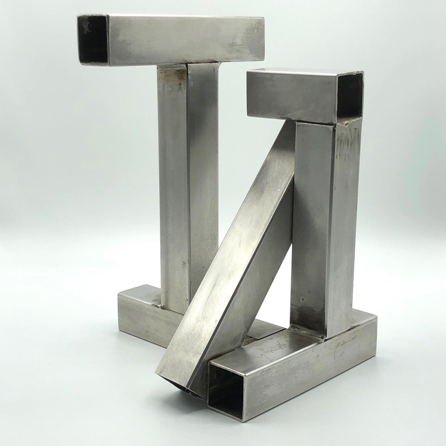 Tony Rosenthal T-Square, 1975 Unique Signed Welded Stainless Steel Maquette Another Angle