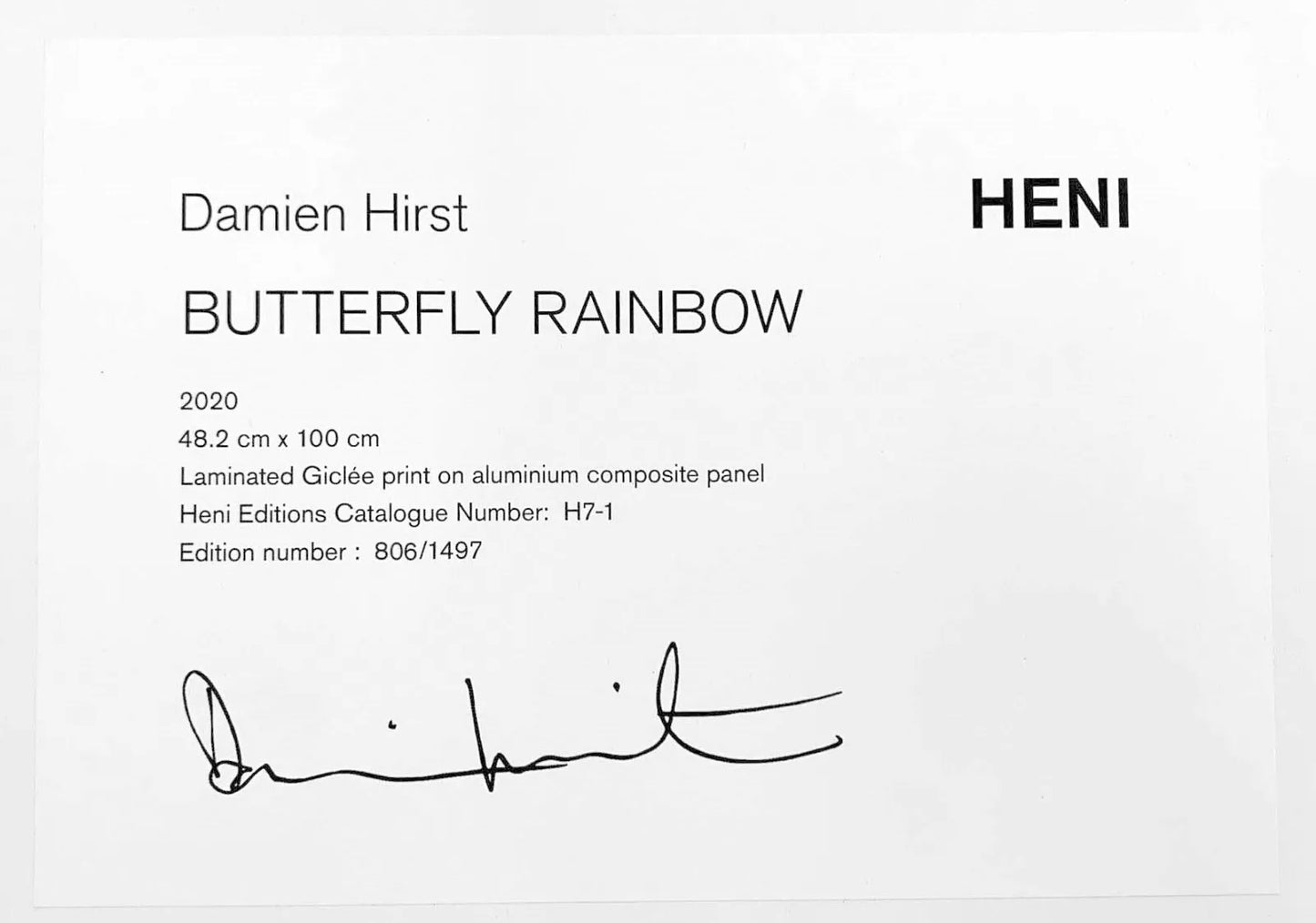 Damien Hirst H7-1 BUTTERFLY RAINBOW (large), 2020