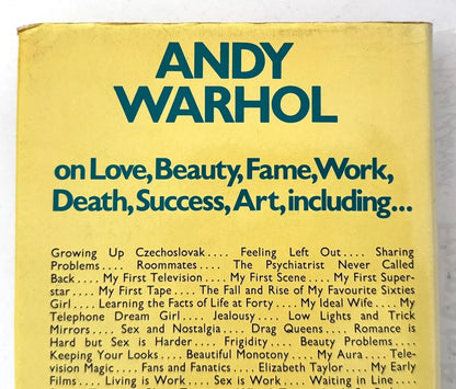 Andy Warhol The Philosophy of Andy Warhol 1975 Signed 1st UK Ed