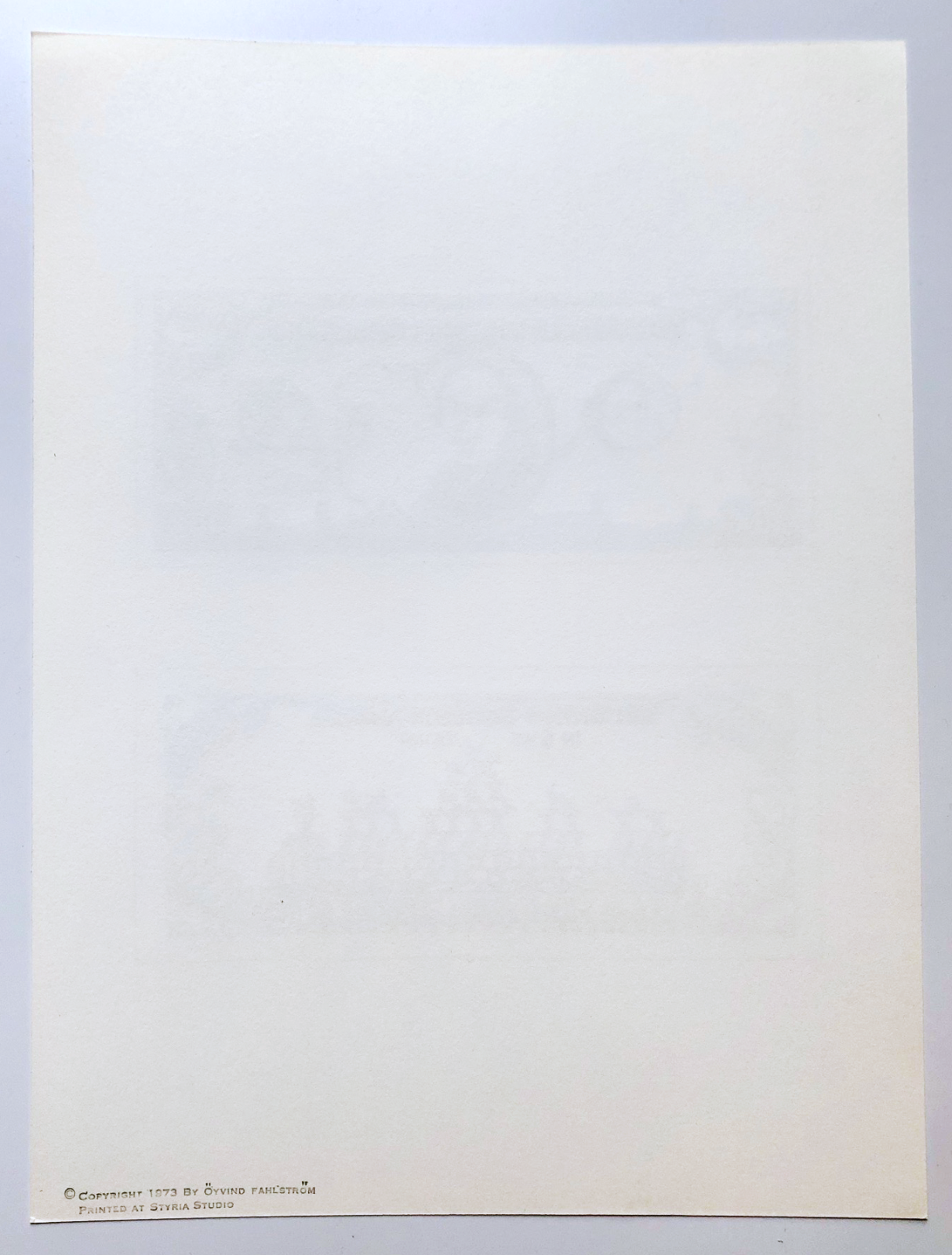 Öyvind Fahlström $108 Bill, 1973 Screenprint full sheet verso