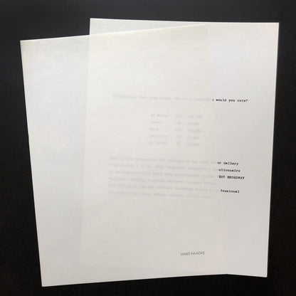 Hans Haacke Untitled, 1973 Screenprint with publishers sleeve