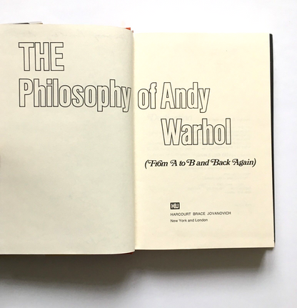 Detail from Andy Warhol The Philosophy of Andy Warhol From A to B and Back Again Book