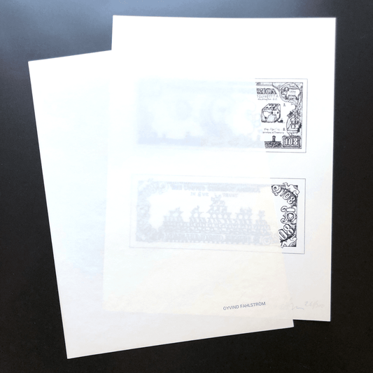 Öyvind Fahlström $108 Bill, 1973 Signed Limited Edition Screenprint - Joseph K. Levene Fine Art, Ltd. 
